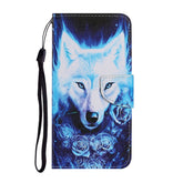 Estuche de cuero PU con tapa horizontal con patrón de dibujo de colores con soporte, ranuras para tarjetas, billetera y cordón, para iPhone 12 mini, para iPhone 12/12 Pro